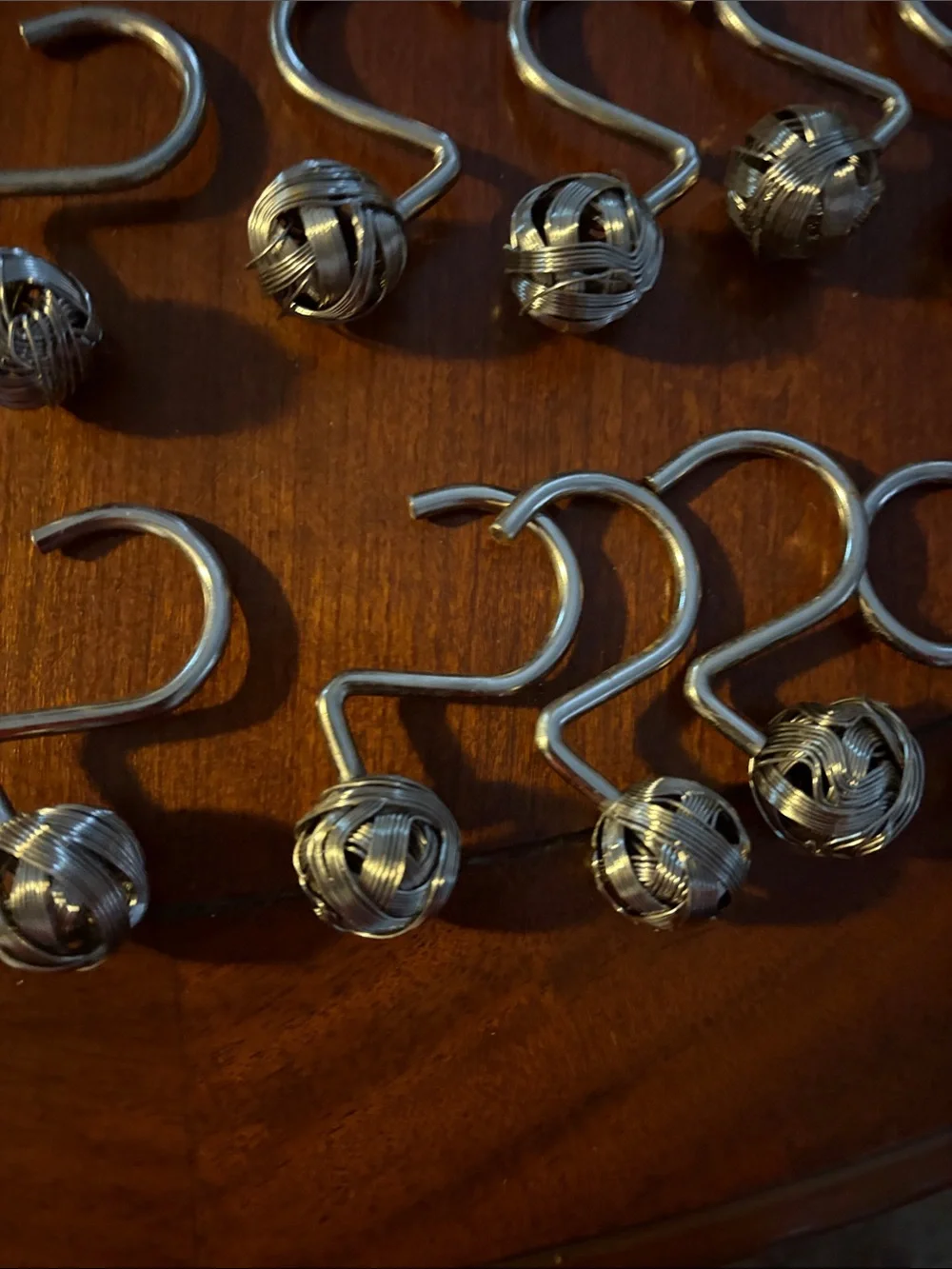 Decorative Shower Curtain Hooks - Bronze Twisted Knot (Set of 10)